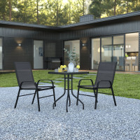 Flash Furniture TLH-073A1303C-GG Brazos 3 Piece Outdoor Patio Dining Set - 23.5